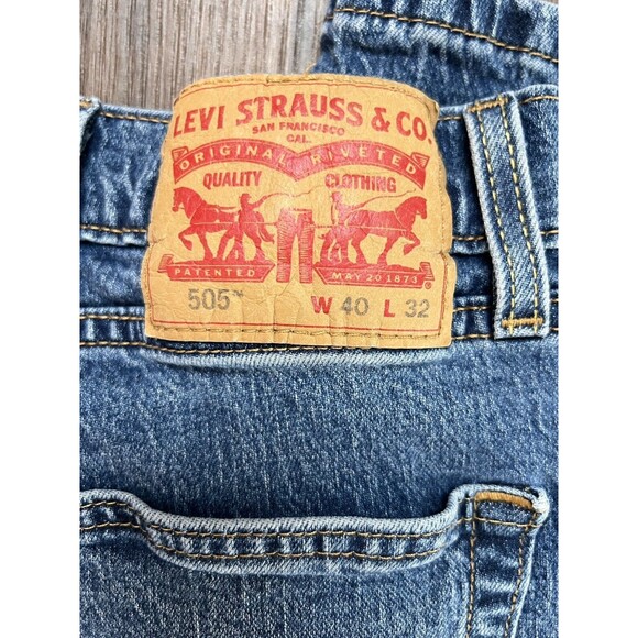 Levi's 505 Regular Fit 40x32 Blue Jeans Stretch Denim Modern Casual Work - Picture 5 of 5